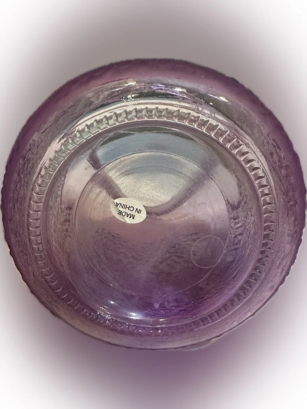 PURPLE PINK TEXTURED GLASS VASE JUG CONTAINER STORAGE FLOWERS WEDDING DECOR 7”x5